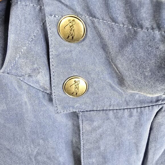 VTG Bobby Jones 1/4 Zip Snap Button Closure Silk Pullover Lightweight Jacket M - Picture 6 of 8